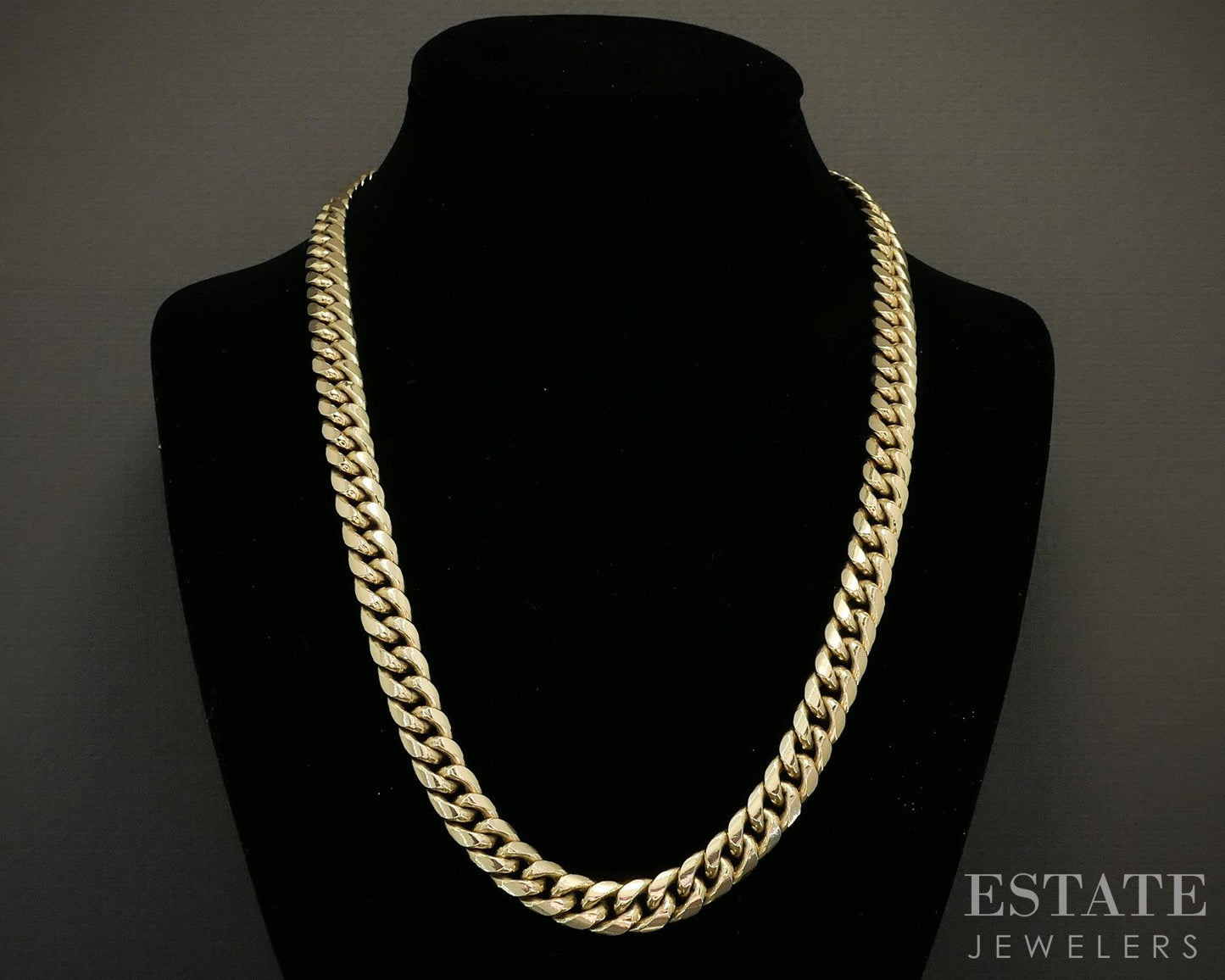 10k Yellow Gold 9.5mm Curb Chain Link Mens Necklace 46.7g 22"L p21058