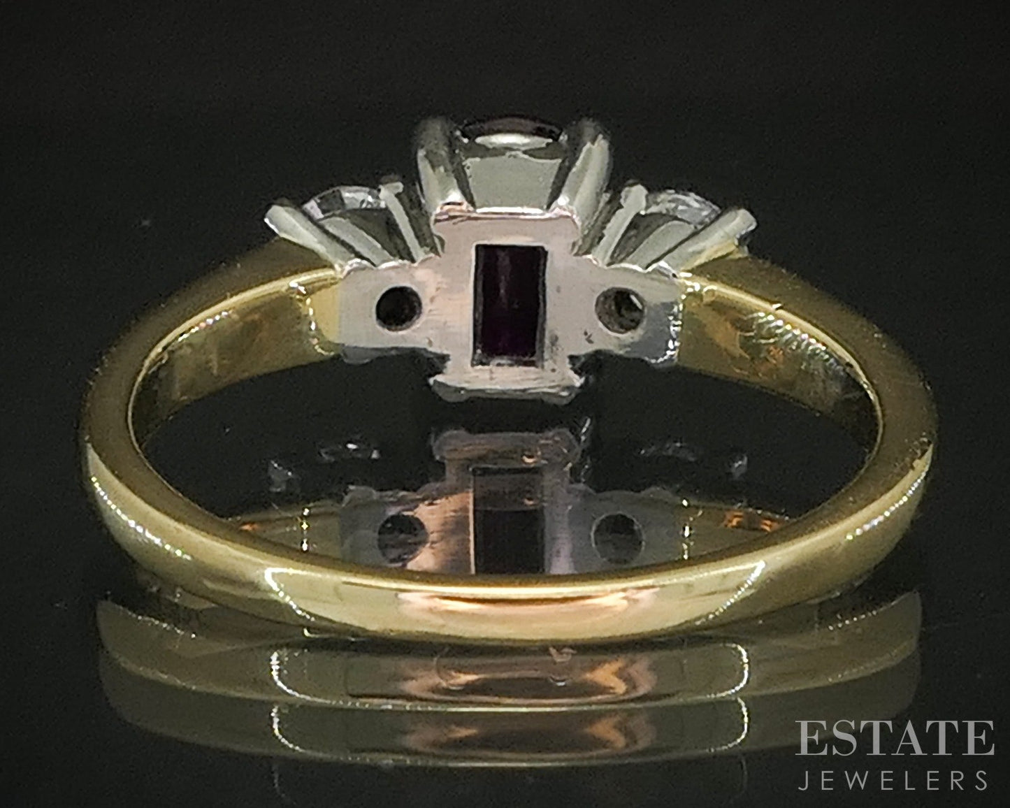 18k Yellow Gold Oval Cut Natural Ruby & Diamond Ladies Ring 4.4g p18236