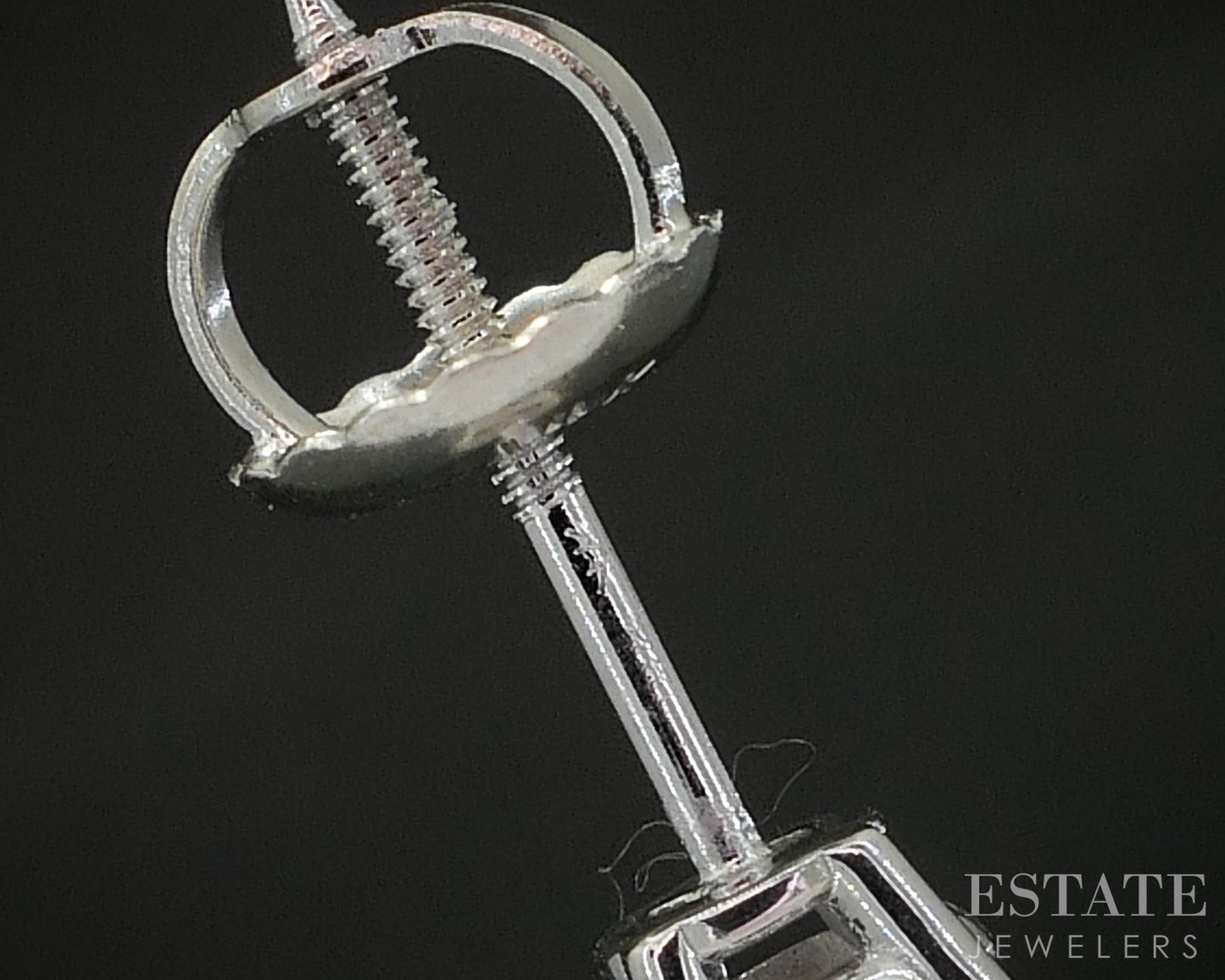 14k White Gold Round Natural .44ctw Diamond Screw Back Earrings p17695