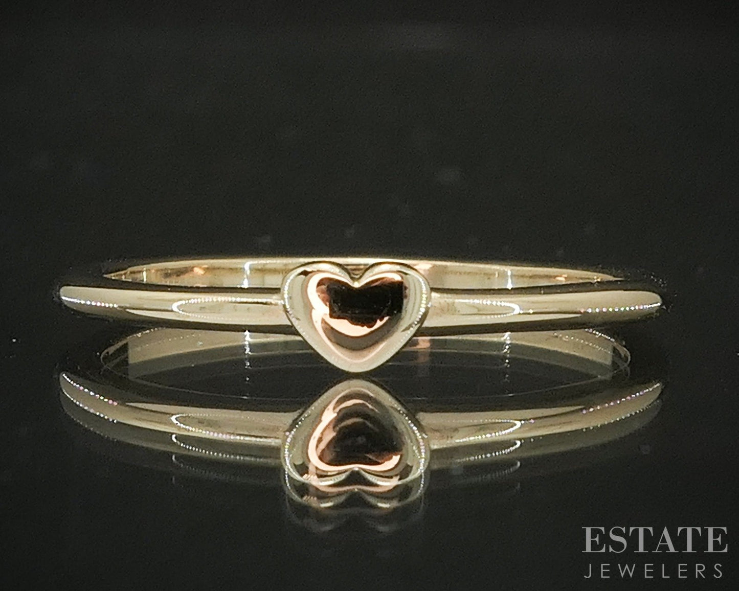 14k Yellow Gold James Avery Puffy Heart Ladies Band Ring 1.9g p17593
