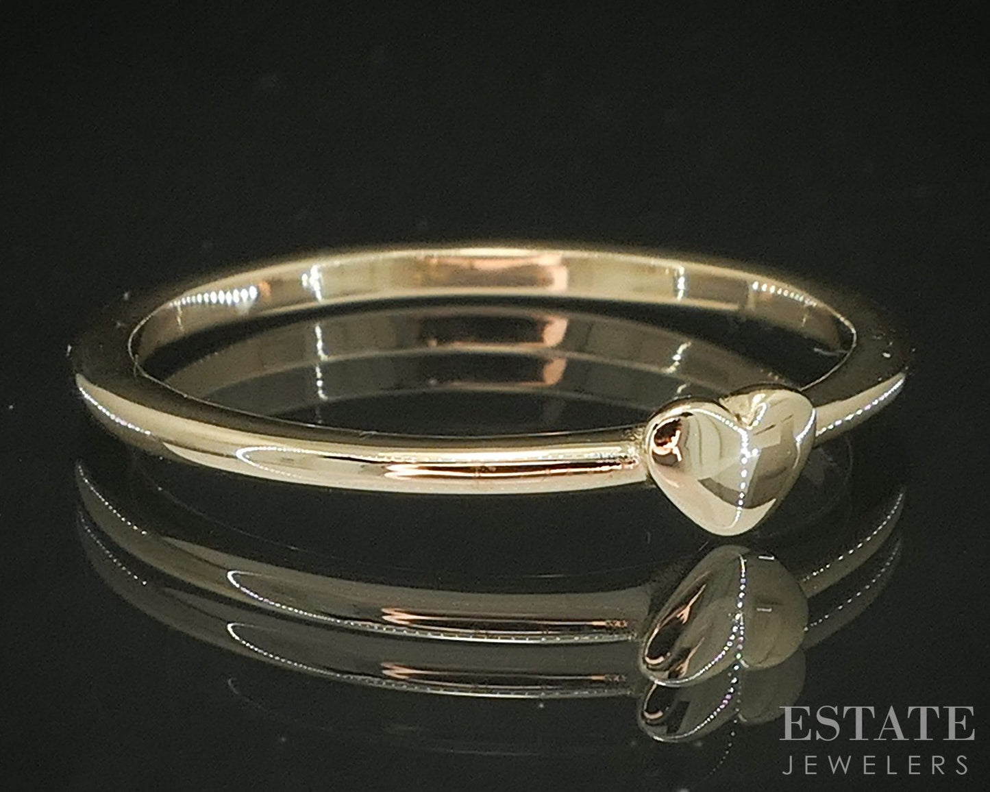 14k Yellow Gold James Avery Puffy Heart Ladies Band Ring 1.9g p17593