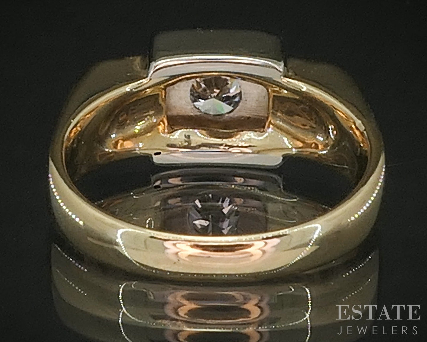Vintage 14k Yellow Gold Round Natural .48ct Diamond Solitaire Ring 6.2g p18110