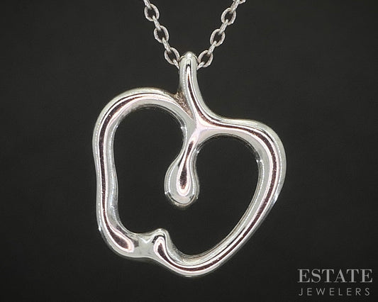 Sterling Silver Tiffany & Co. Elsa Peretti Apple Necklace 2.9g 16"L p15157