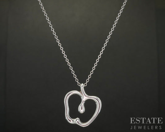 Sterling Silver Tiffany & Co. Elsa Peretti Apple Necklace 2.9g 16"L p15157