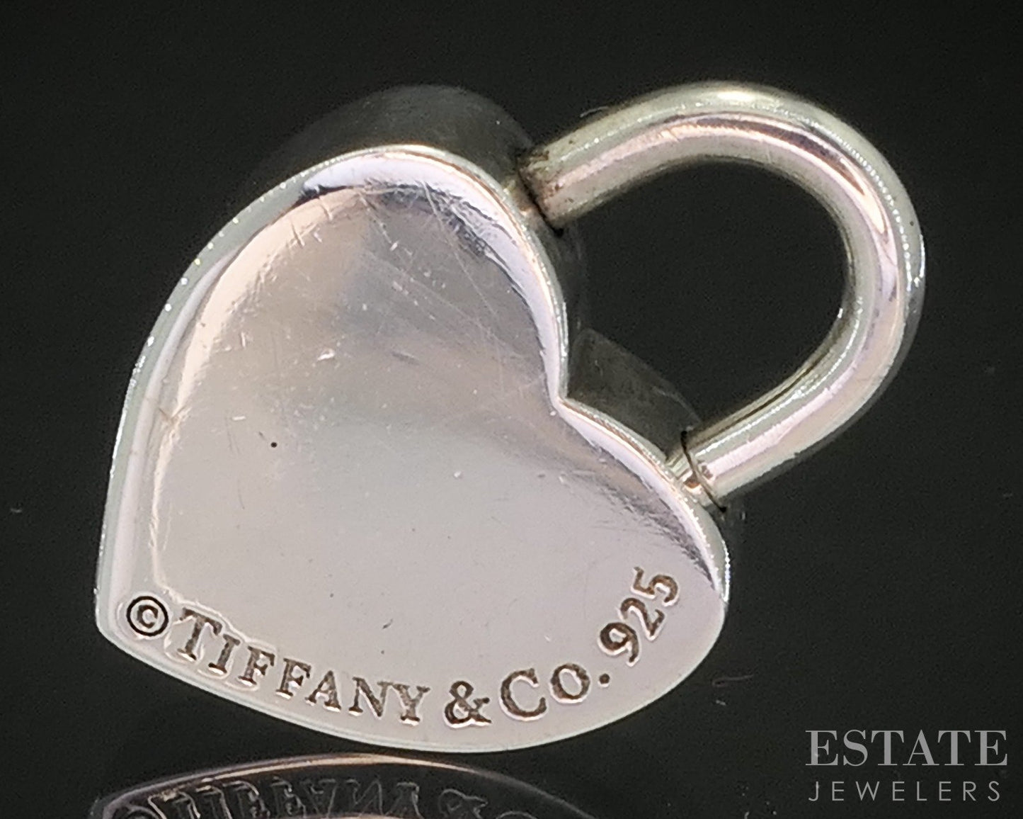 Sterling Tiffany & Co. Return to Tiffany Heart Lock Charm Pendant 8.2g p18377