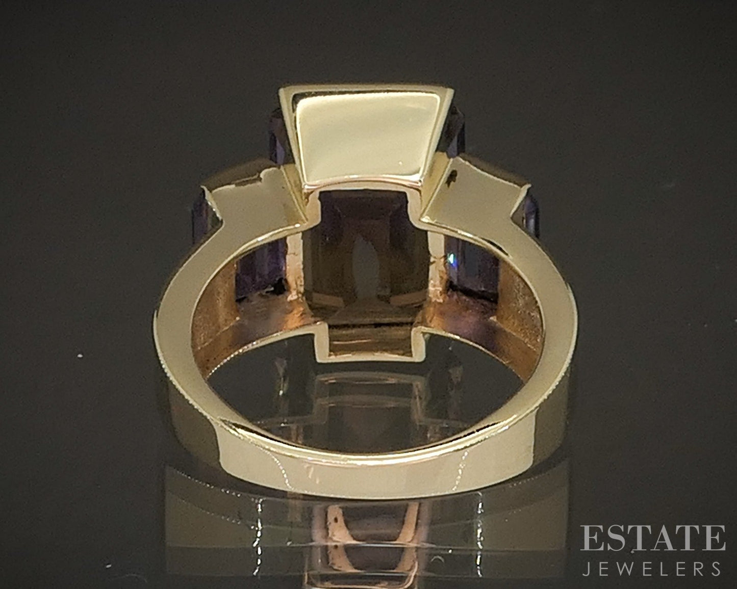 14k Yellow Gold Natural Ametrine & Amethyst Ladies Ring 6.9g p17054b