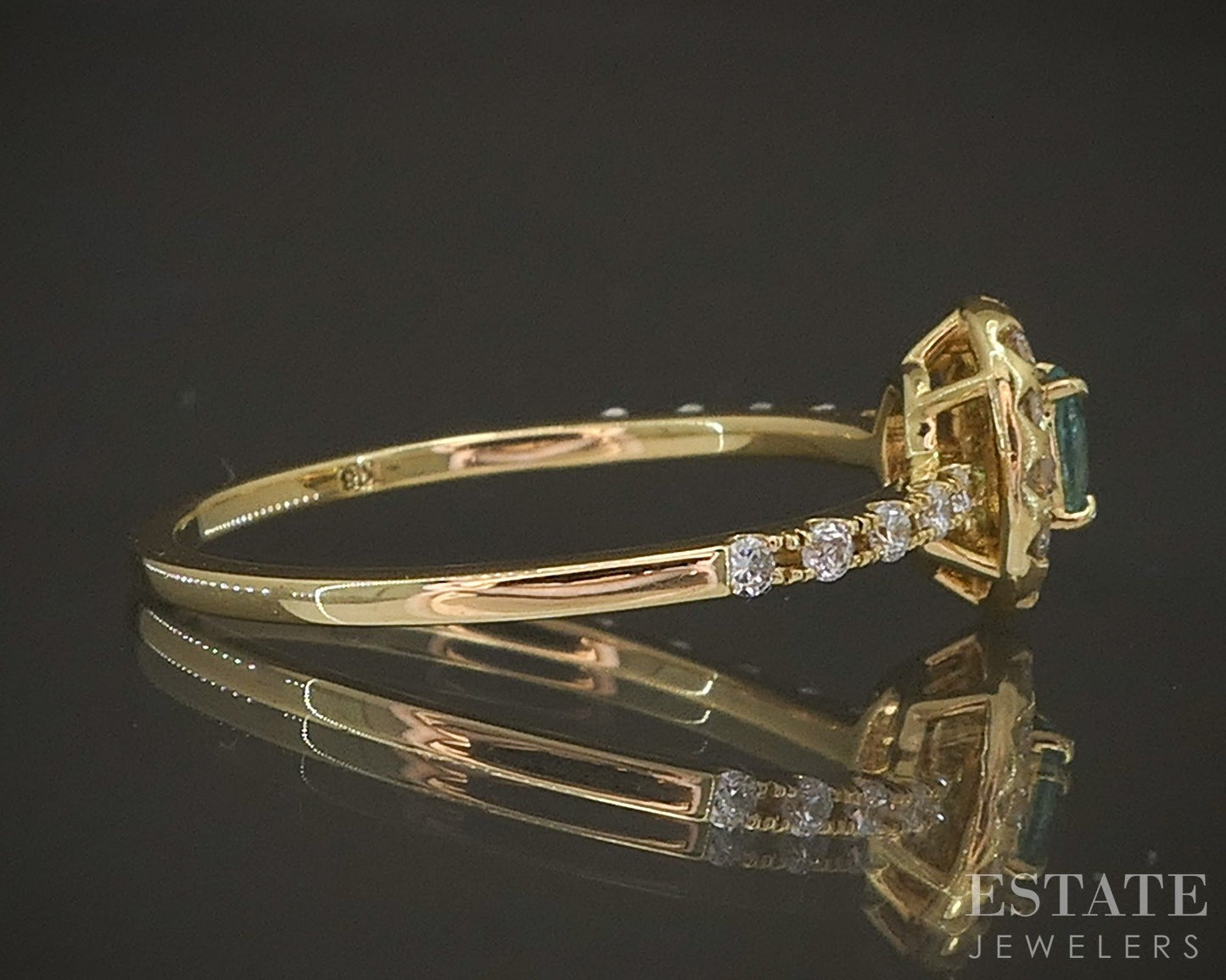 18k Yellow Gold Oval Natural Alexandrite & Diamond Halo Ladies Ring 1.8g p15159b