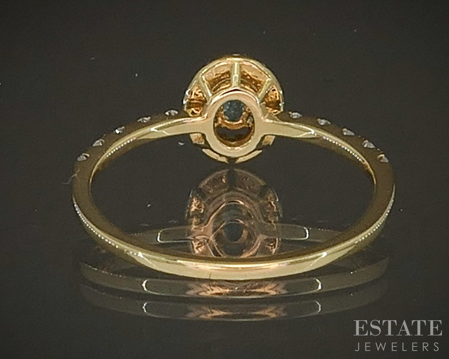18k Yellow Gold Oval Natural Alexandrite & Diamond Halo Ladies Ring 1.8g p15159b
