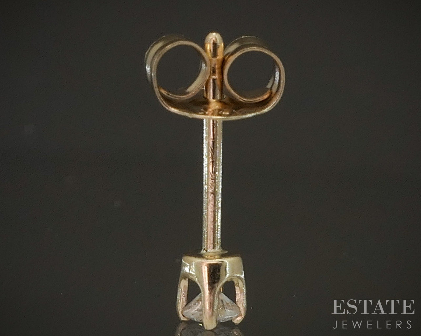 14k Yellow Gold Round Natural .10ctw Diamond Stud Earrings p15520b