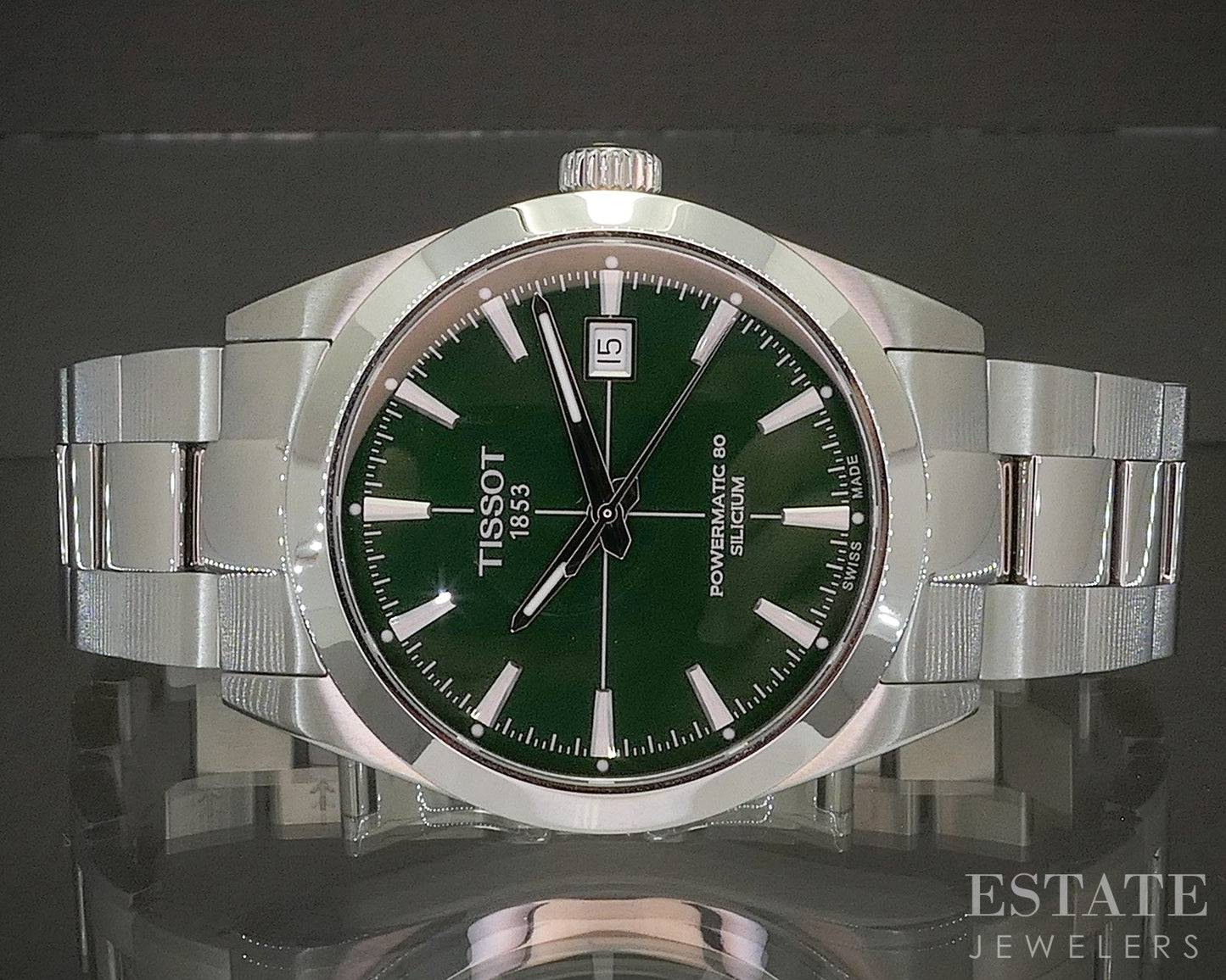 Tissot Silicium Powermatic 80 Stainless Automatic Green Mens Watch p17143