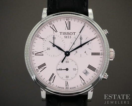 Tissot Carson Premium Stainless White Chronograph Mens Watch p17140