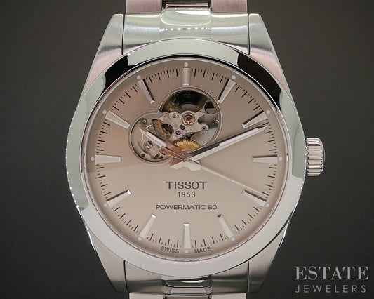 Tissot Open Heart Powermatic 80 Stainless Automatic Silver Mens Watch p17142
