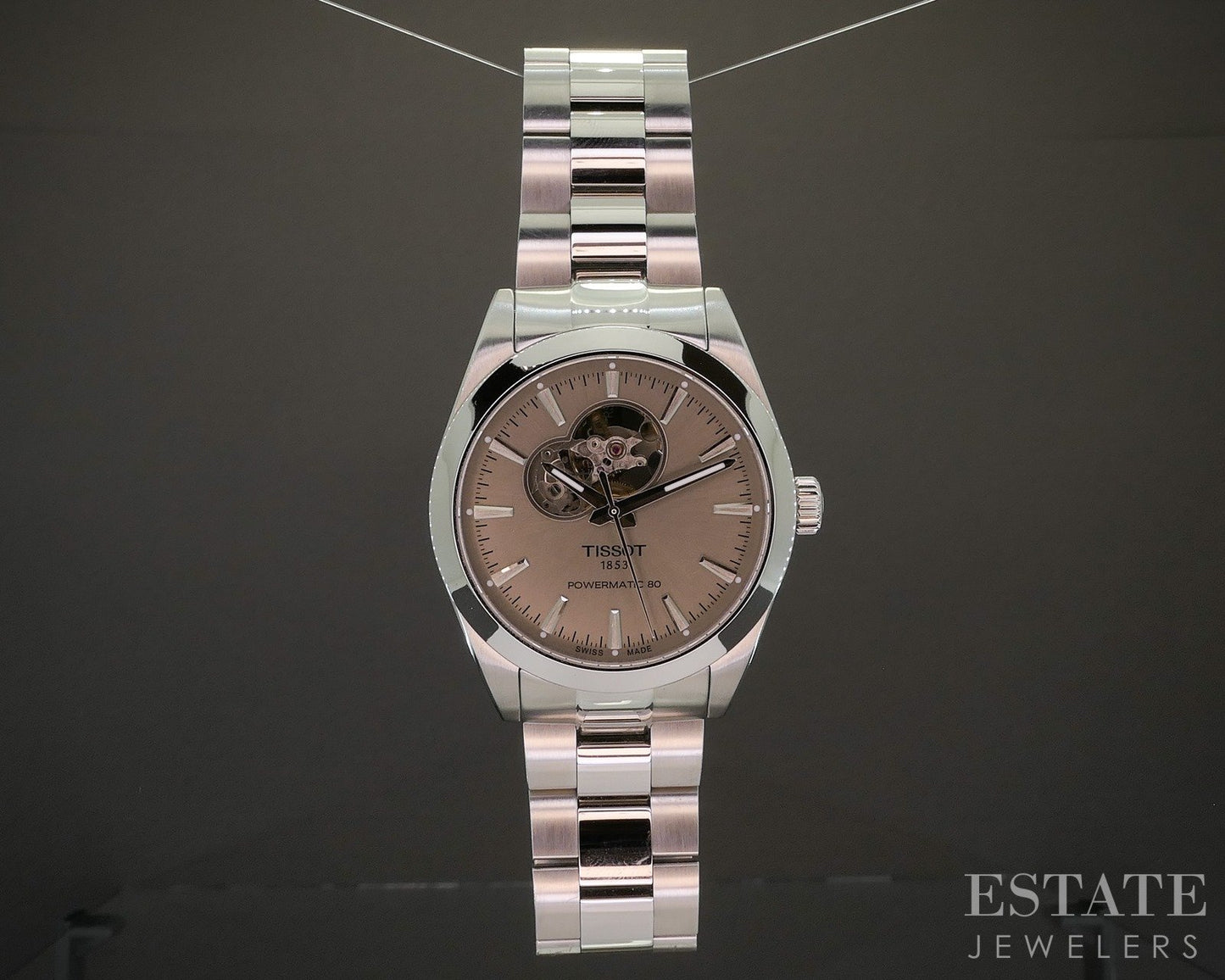 Tissot Open Heart Powermatic 80 Stainless Automatic Silver Mens Watch p17142