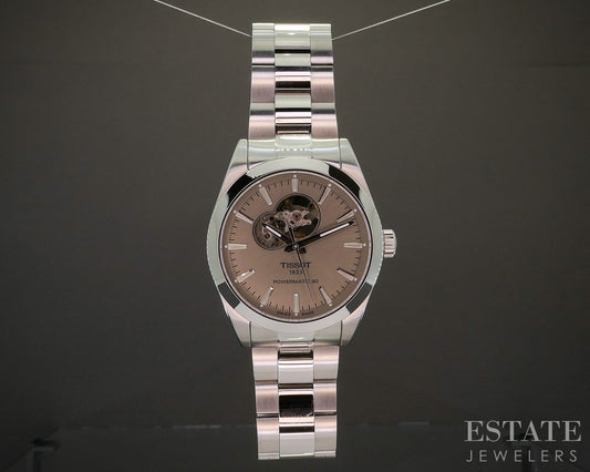 Tissot Open Heart Powermatic 80 Stainless Automatic Silver Mens Watch p17142