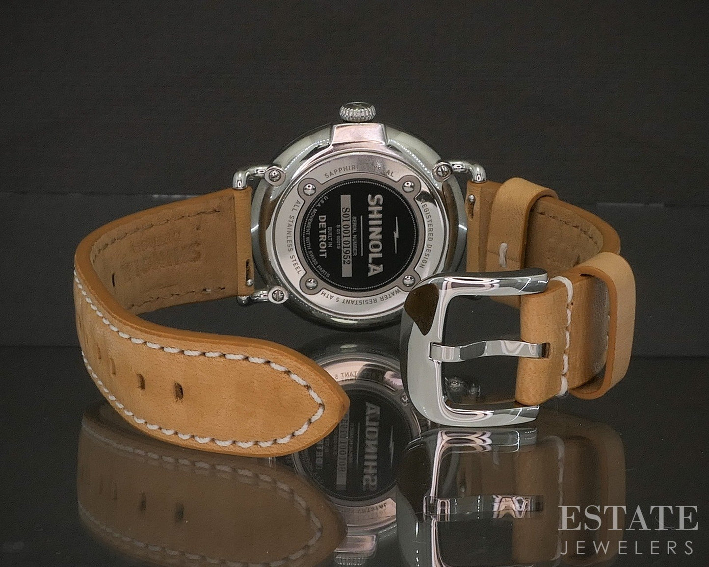 Shinola Runwell 41mm Stainless Steel Brown Strap Mens Watch p17141