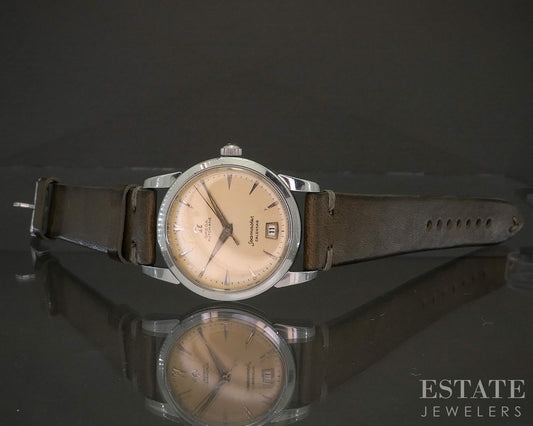 Vintage 1954 Omega Seamaster Calendar Stainless Cal. 355 Mens Watch p20232