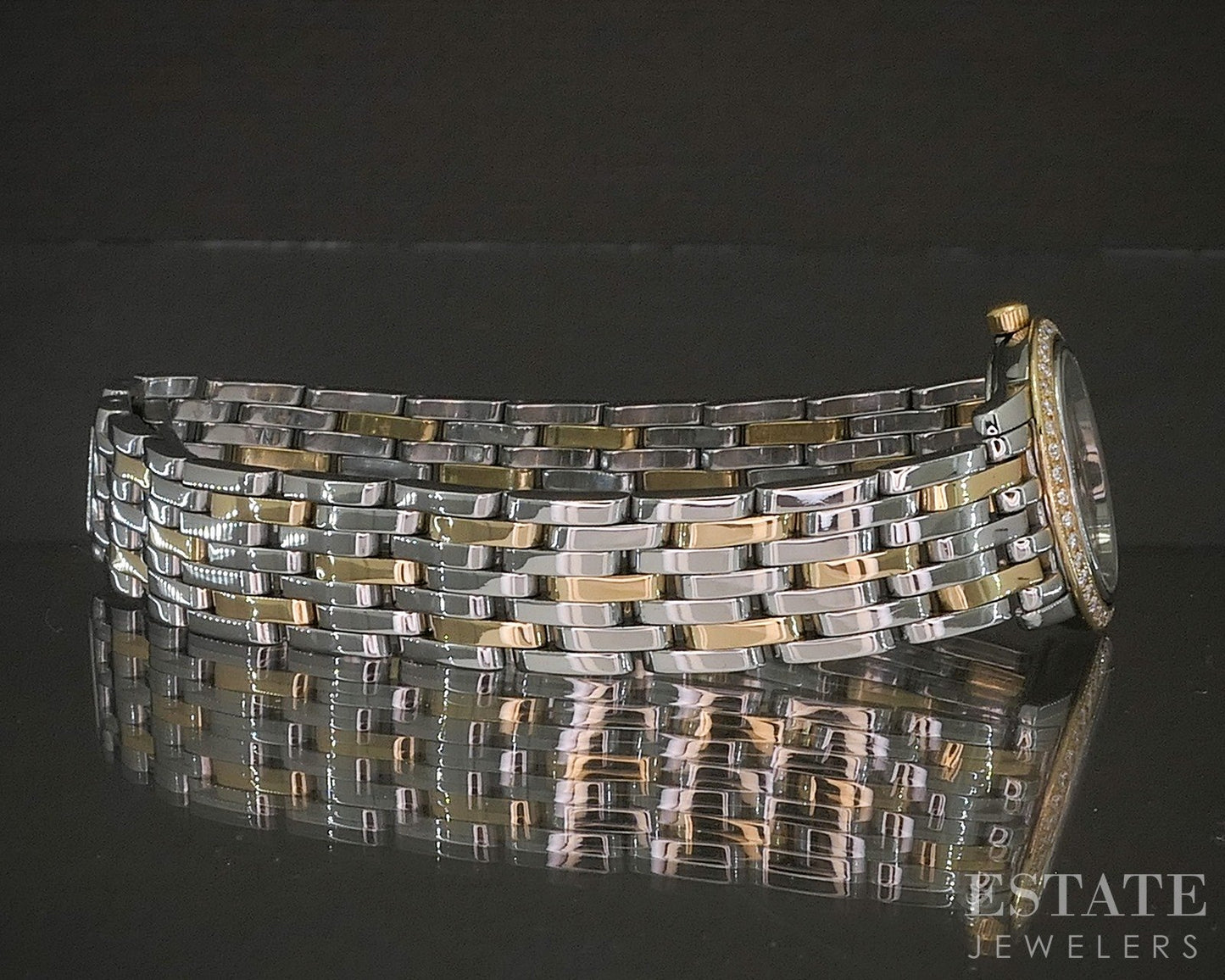 Omega 18k Stainless MOP Natural Diamond 695.1055 Ladies Watch p16605