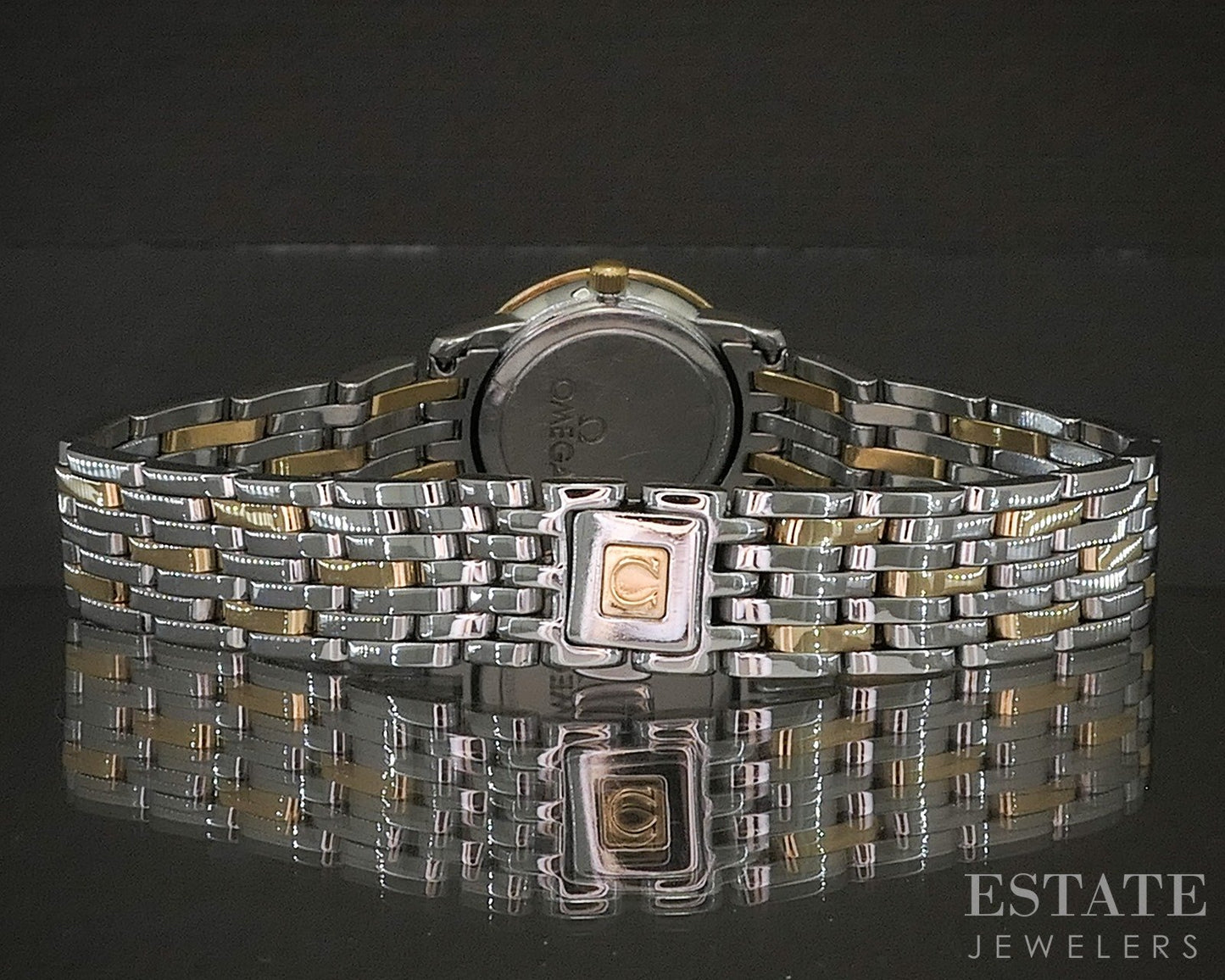 Omega 18k Stainless MOP Natural Diamond 695.1055 Ladies Watch p16605
