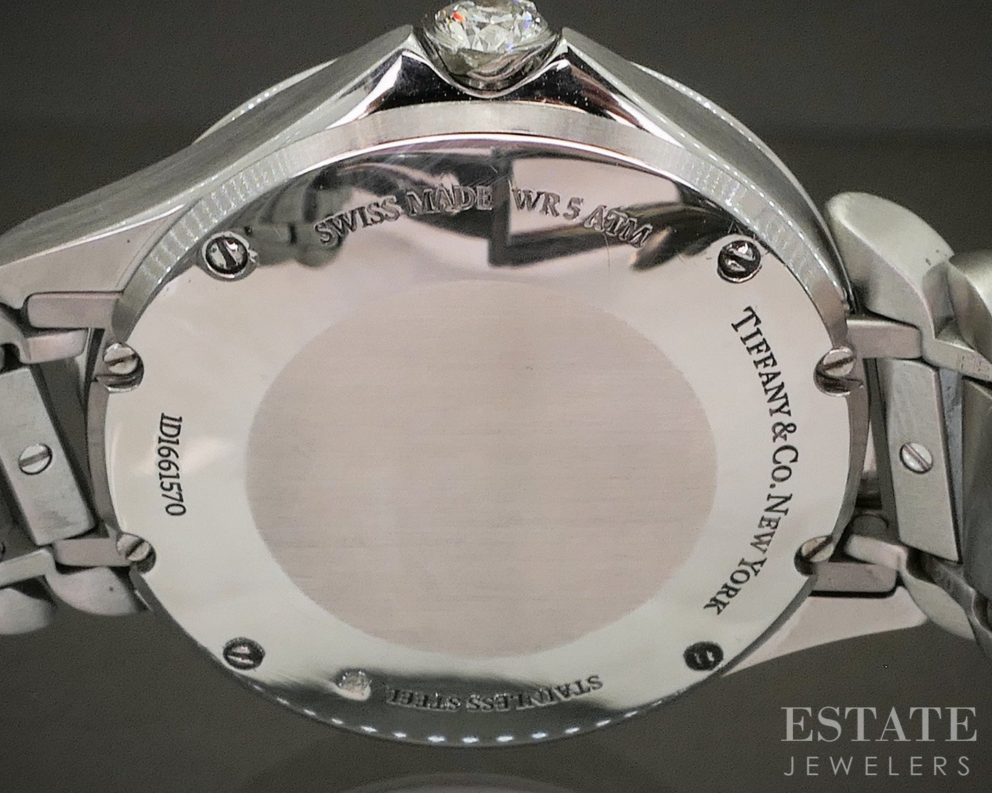 Tiffany & Co. Metro 2-Hand Blue Natural .75ctw Diamond Ladies Watch p83385