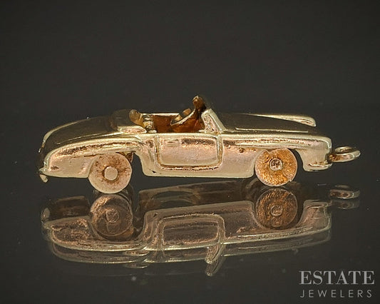 14k Yellow Gold Dimensional Movable Car Convertible Charm Pendant 4.5g p17502b