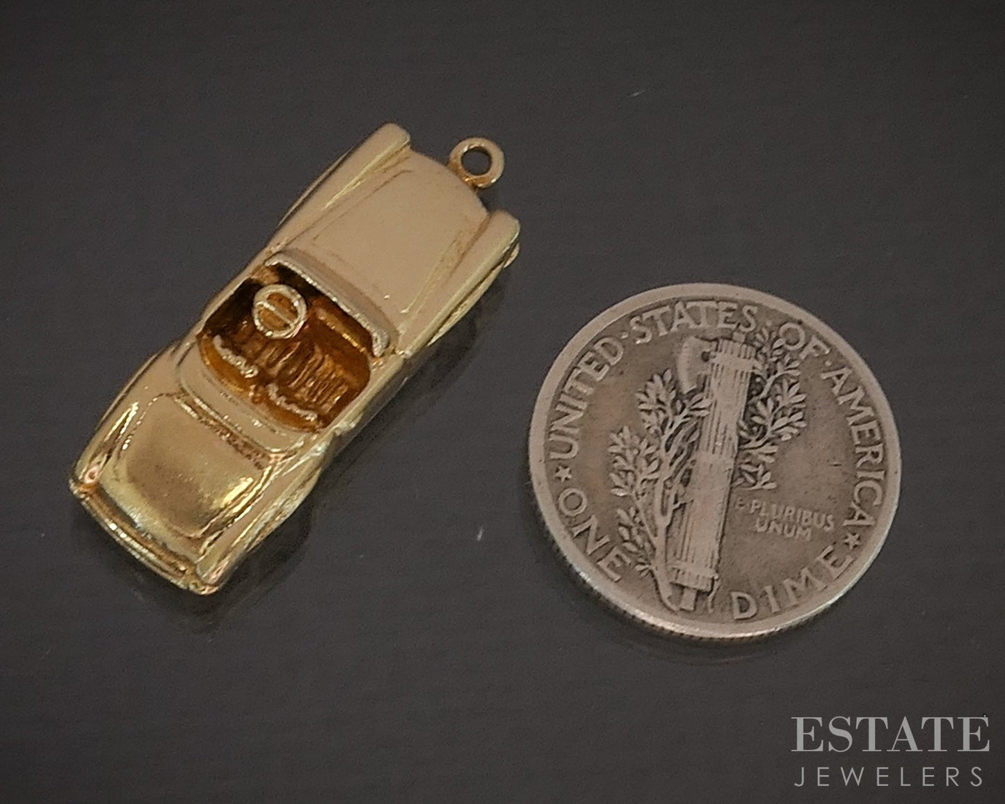14k Yellow Gold Dimensional Movable Car Convertible Charm Pendant 4.5g p17502b