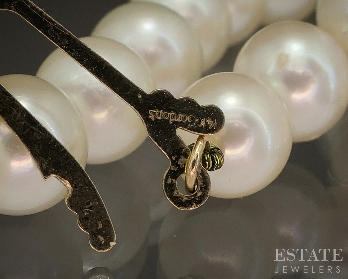 14k Yellow Gold 6.7mm Cultured Akoya Pearl Ladies Necklace 18"L p16711b