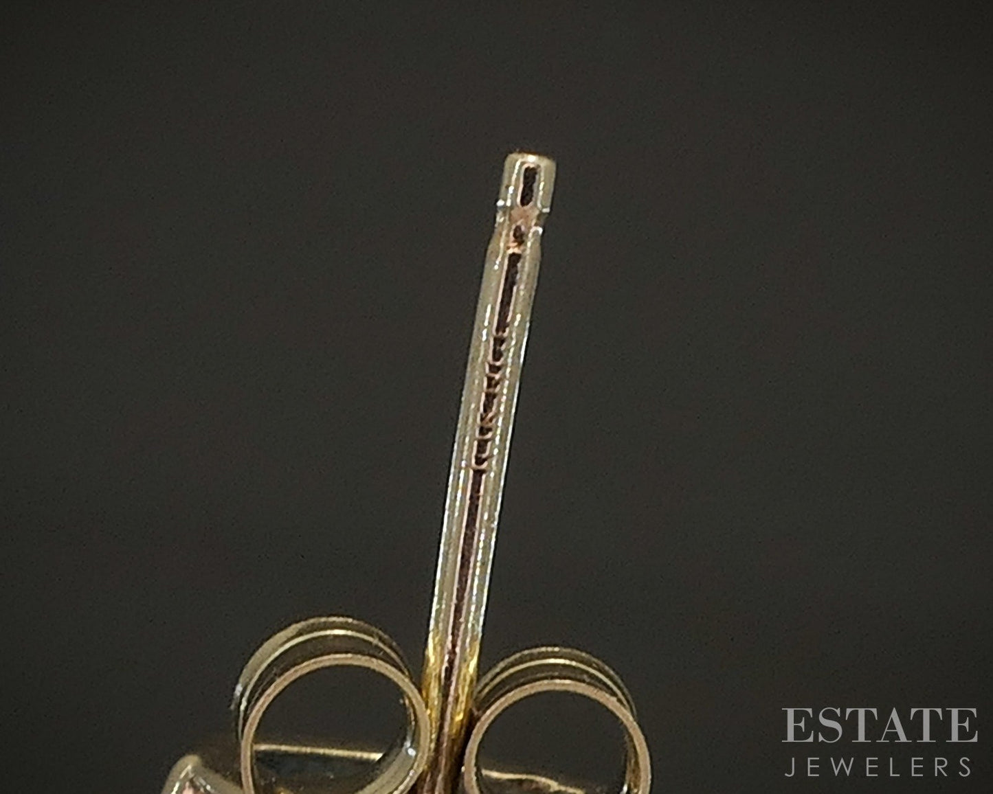 10k Yellow Gold 9mm Trillion Natural London Blue Topaz Stud Earrings p17454b