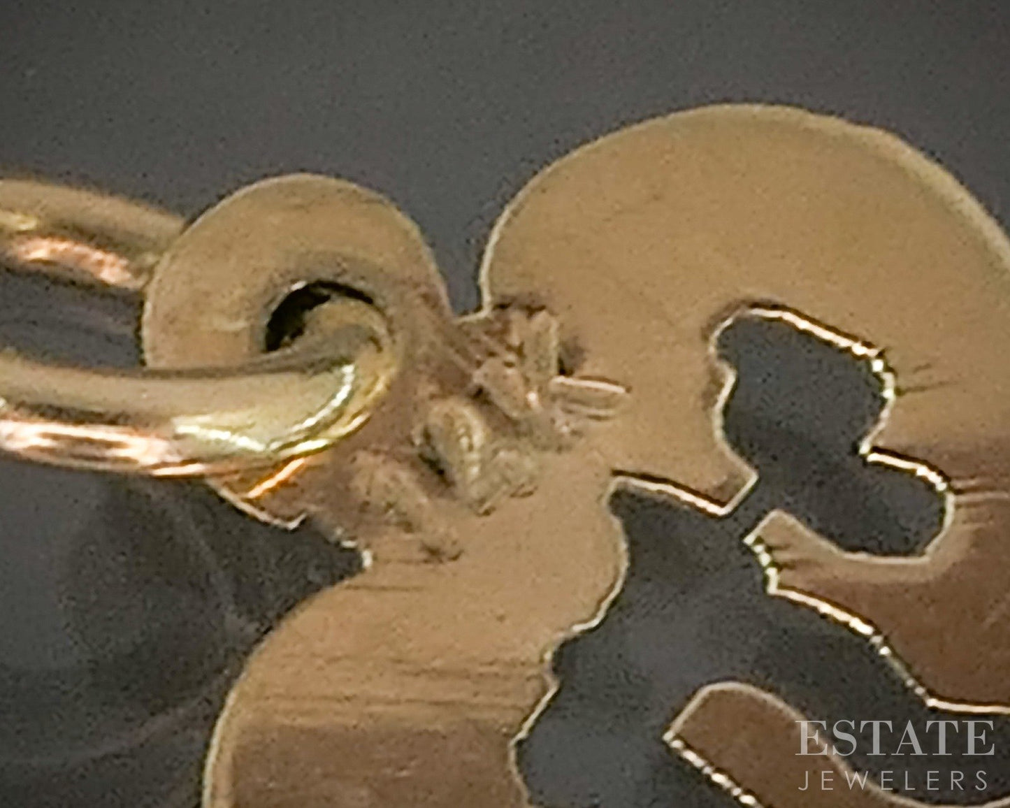 14k Yellow Gold Chai "Life" Judaism Cut Out Heart Charm 0.3g p17159b