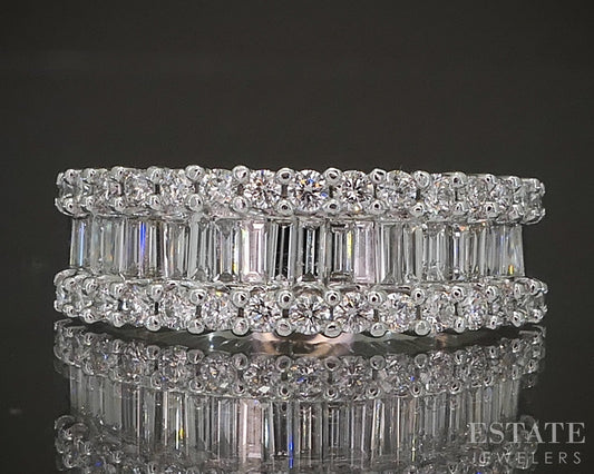 14k White Gold Natural 1ctw Diamond Ladies Band 3.7g p17871b