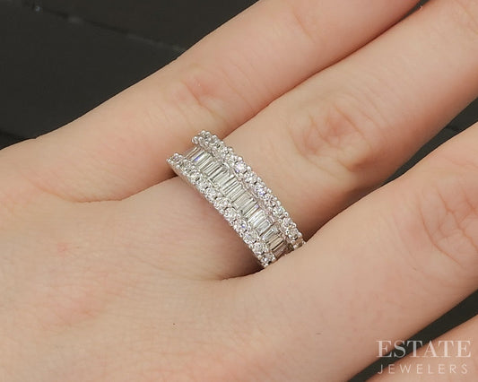 14k White Gold Natural 1ctw Diamond Ladies Band 3.7g p17871b
