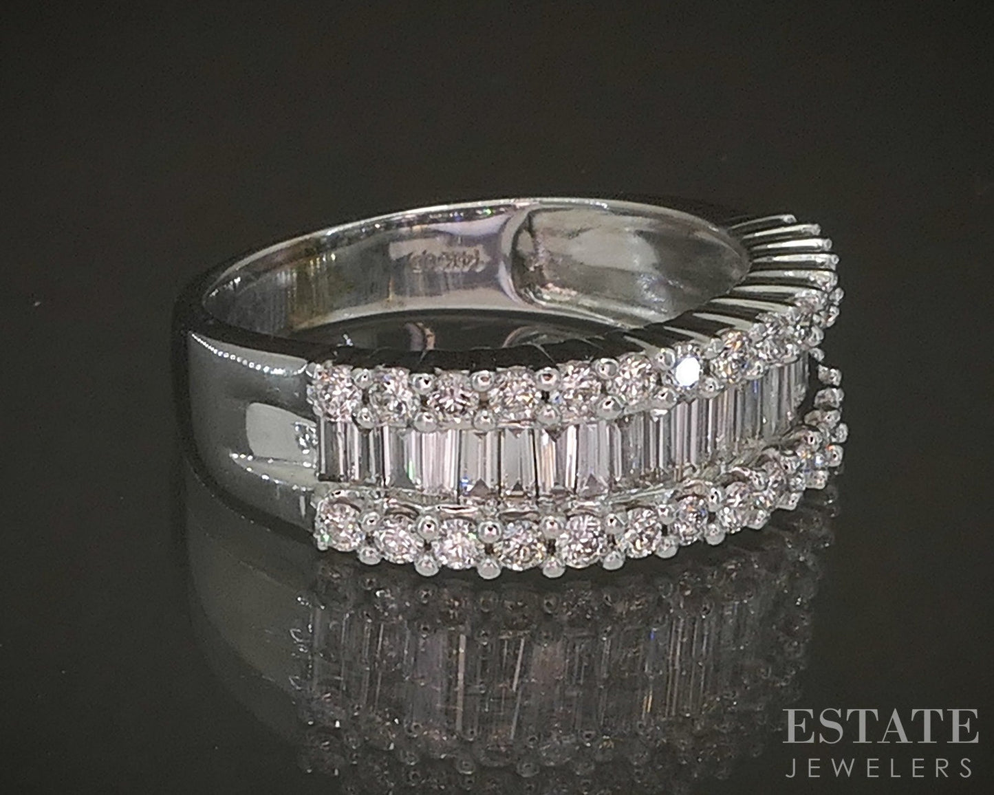 14k White Gold Natural 1ctw Diamond Ladies Band 3.7g p17871b