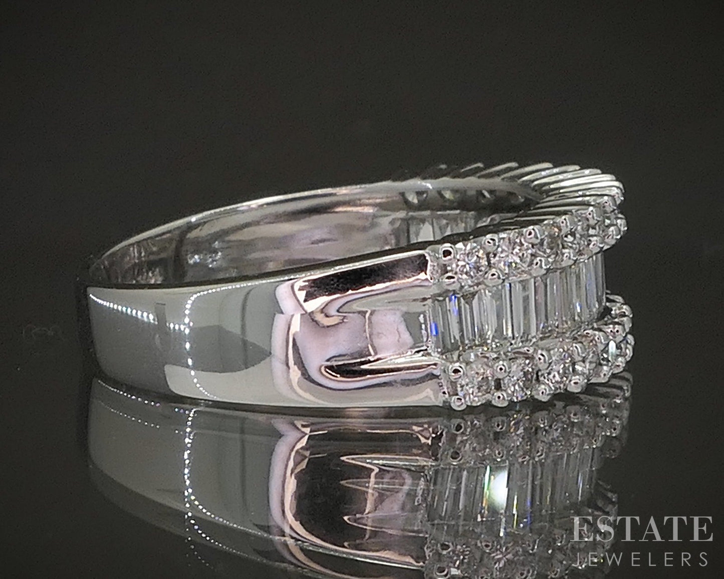 14k White Gold Natural 1ctw Diamond Ladies Band 3.7g p17871b