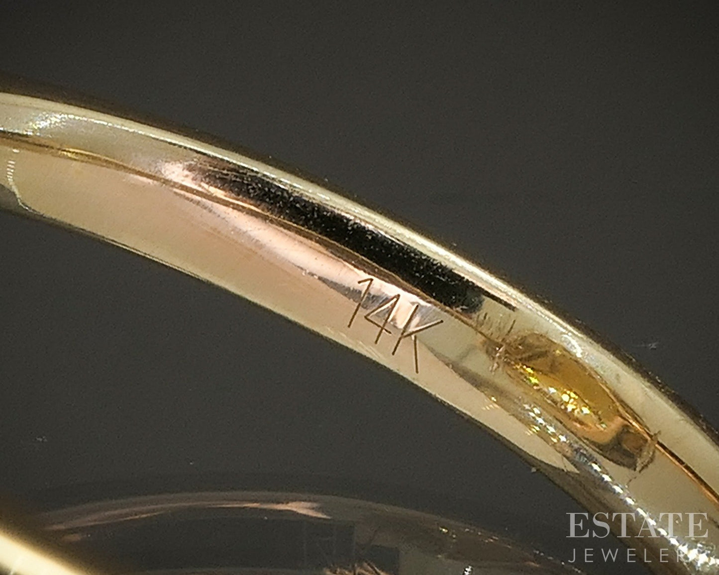 14k Yellow Gold Trillion Natural Citrine & Diamond Ladies Ring 4.6g p15672