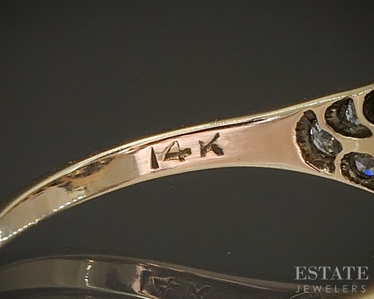 Antique 14k Yellow Gold OEC Natural .36ctw Diamond Flower Ring 2.2g p20535