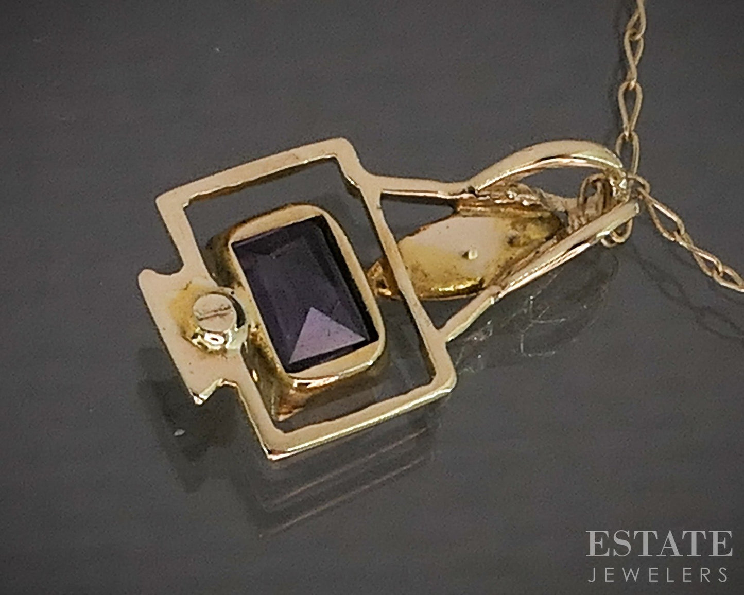Antique Victorian 14k Yellow Gold Amethyst & Seed Pearl Necklace 1.1g p20547
