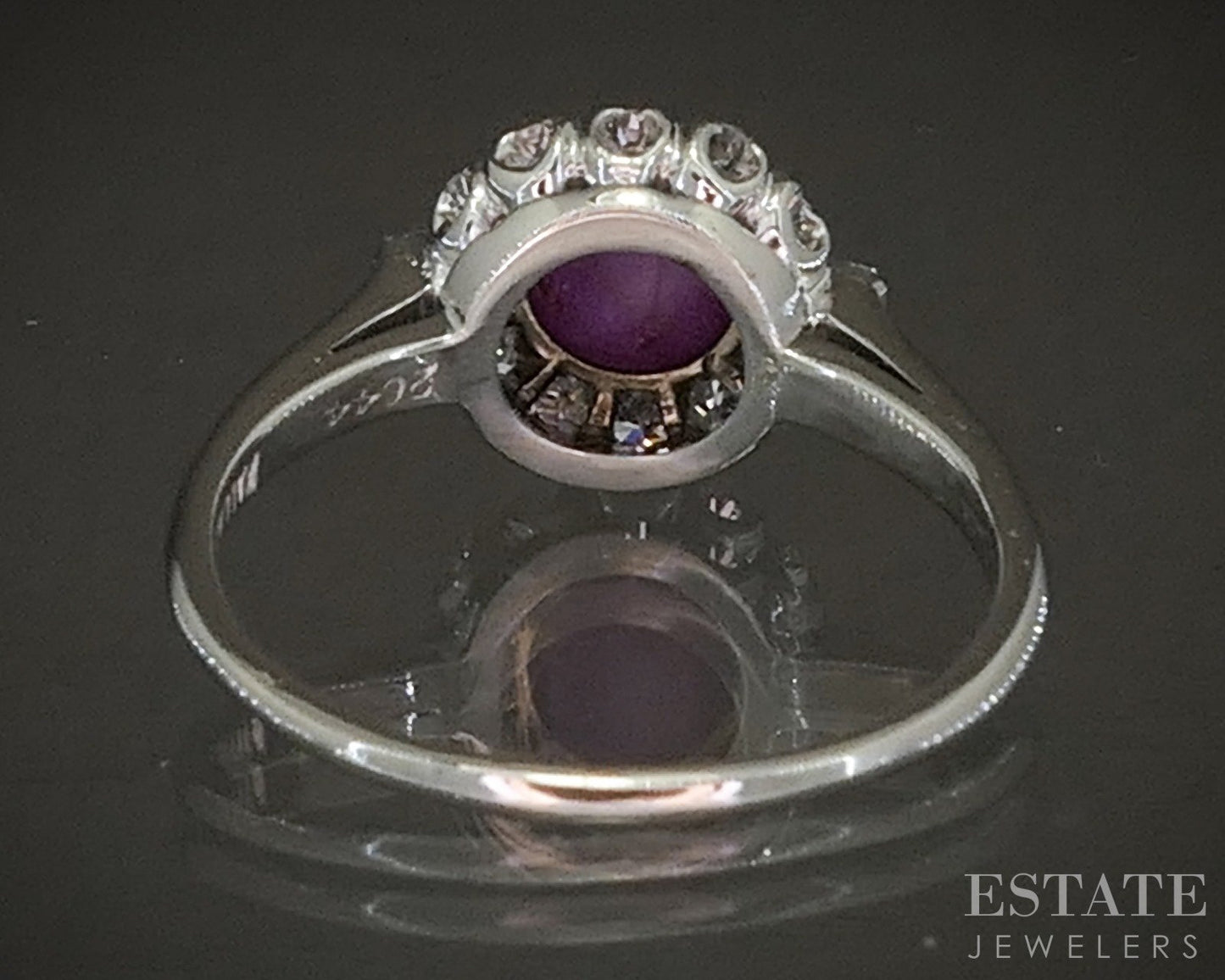 Vintage Palladium Natural Star Ruby & Diamond Ladies Ring 3.4g p20453