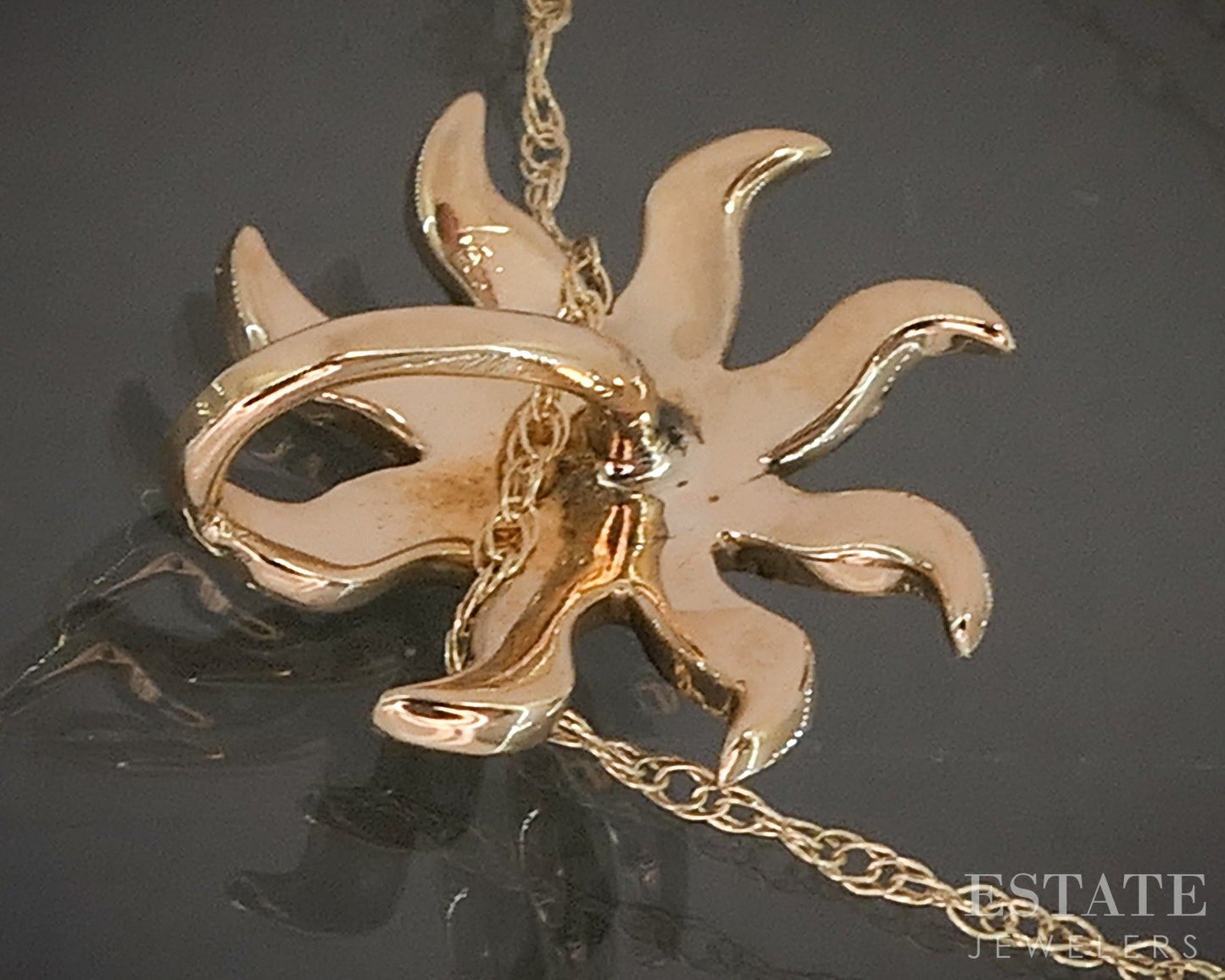 Antique Victorian 10k Yellow Gold Seed Pearl Starburst Necklace 1.1g p17936