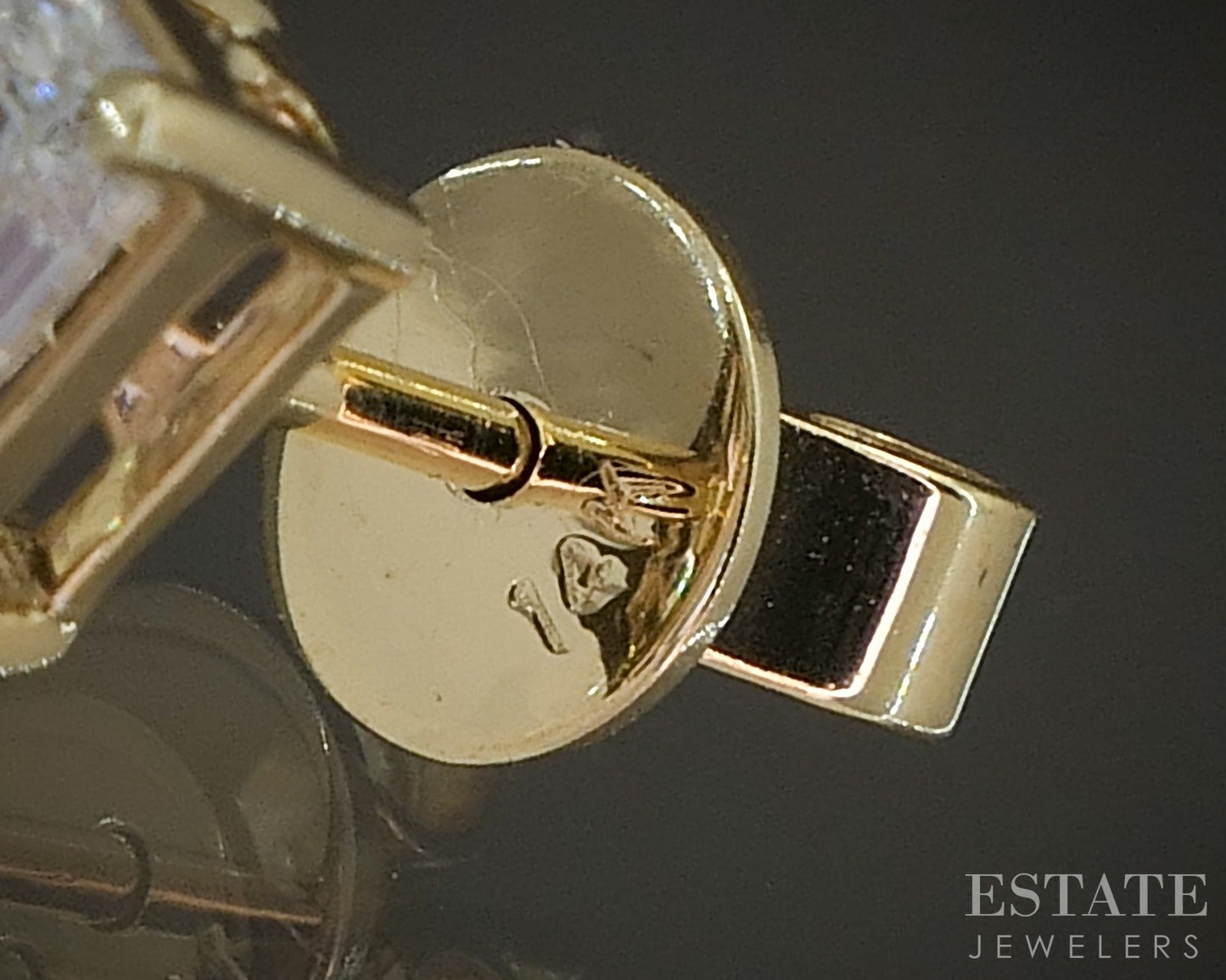 14k Yellow Gold Emerald Lab Created .75ctw Diamond Stud Earrings p20552