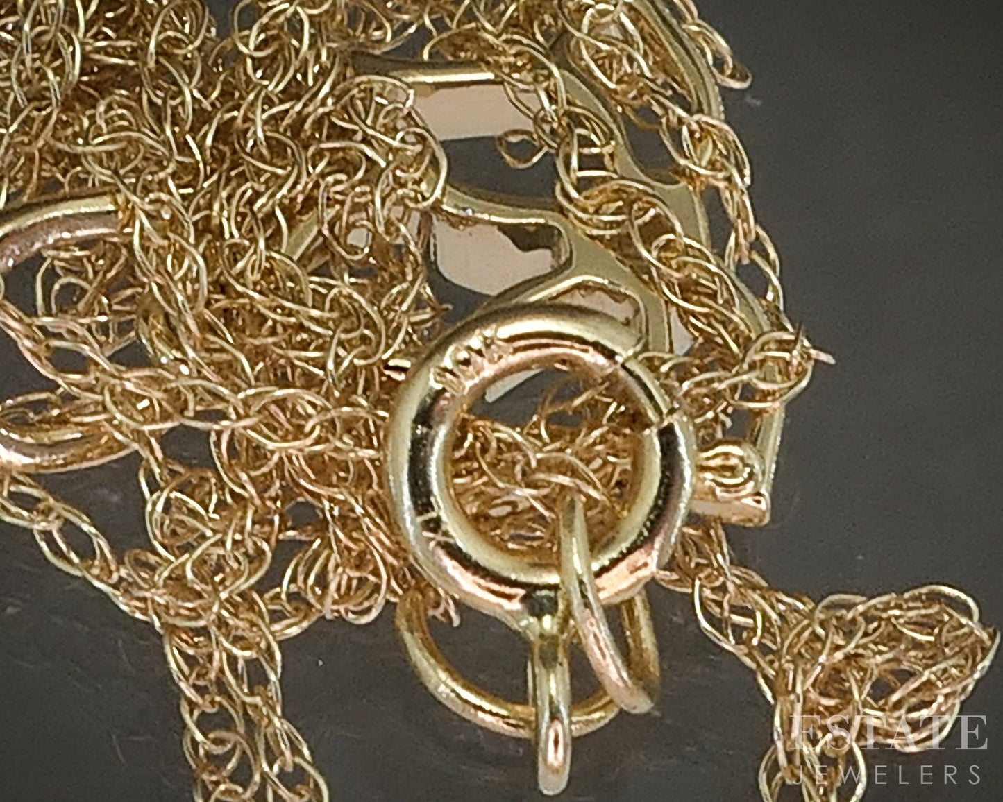 10k Yellow Gold Lab Diamond Lotus Flower Dainty Pendant Necklace p22452