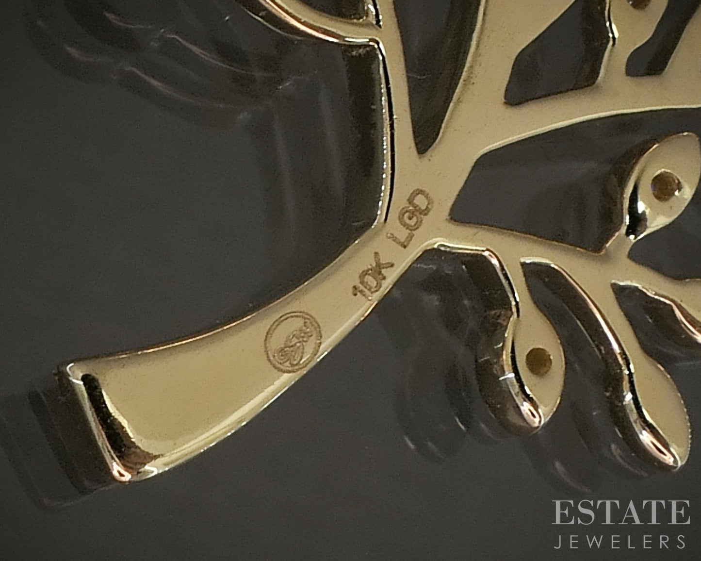 10k Yellow Gold Lab Diamond Tree of Life Pendant Necklace p22448