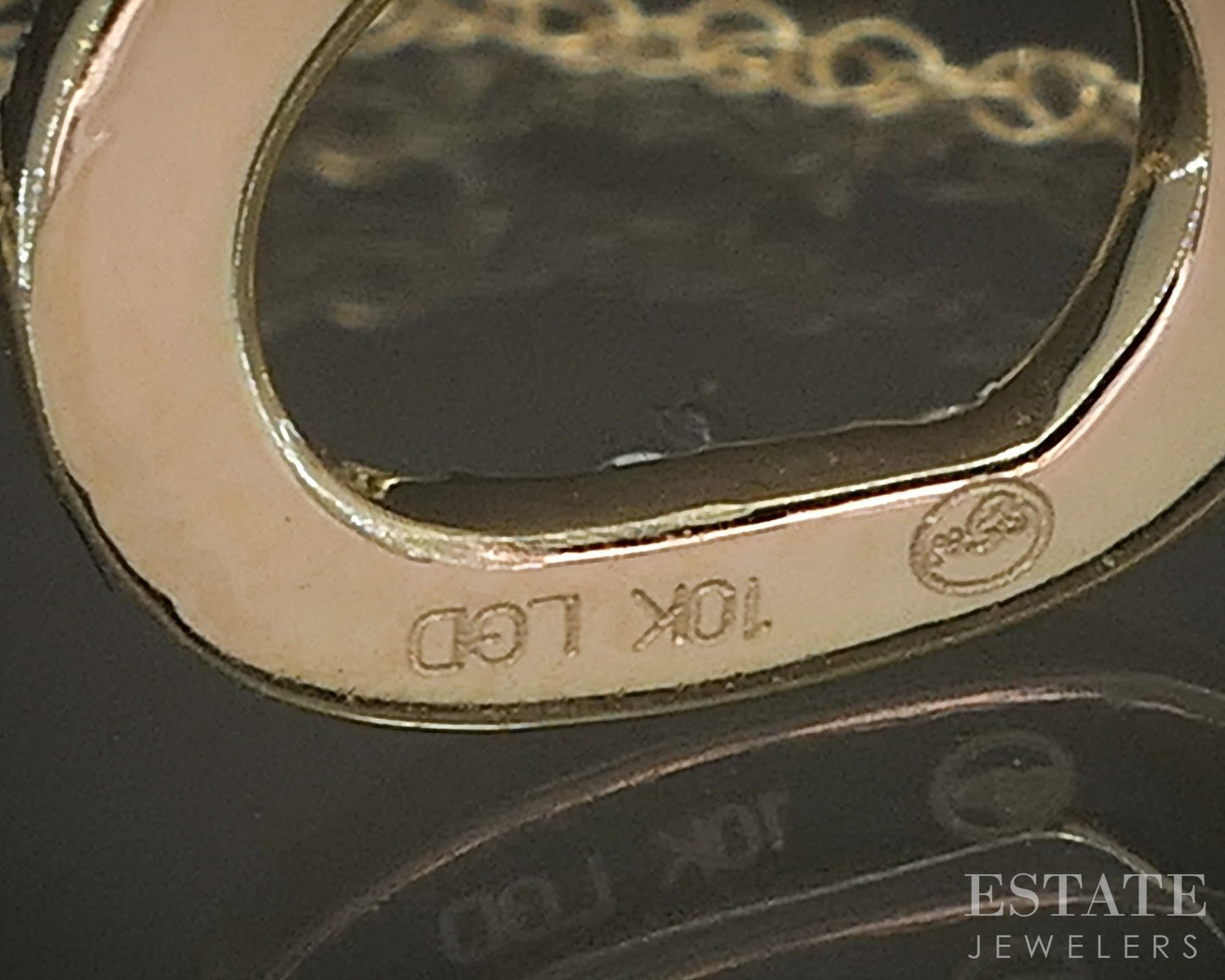 10k Yellow Gold Lab Diamond Oval Pave Pendant Necklace p22435