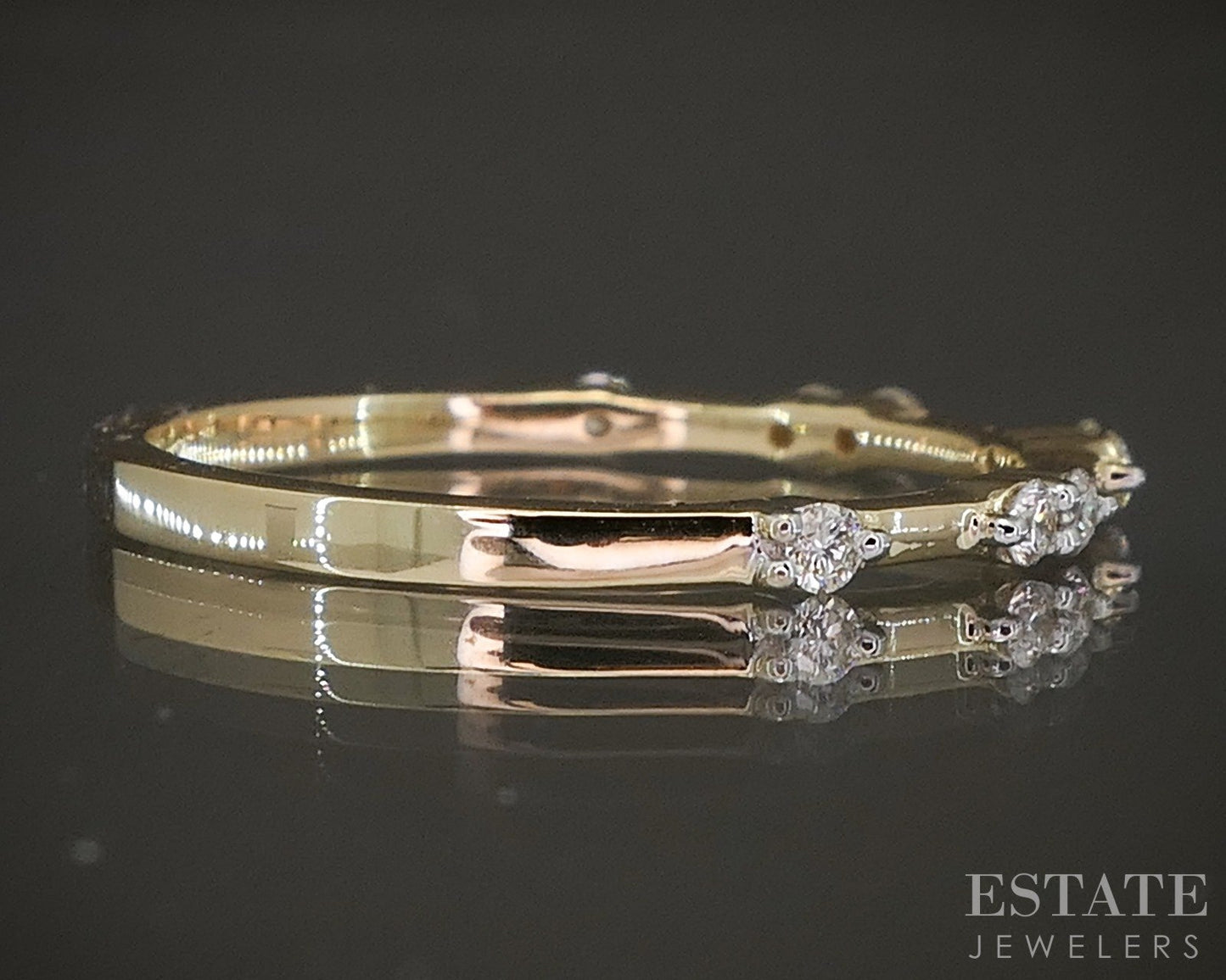 14k Yellow Gold .14ctw Natural Diamond Stackable Band Ring p22559