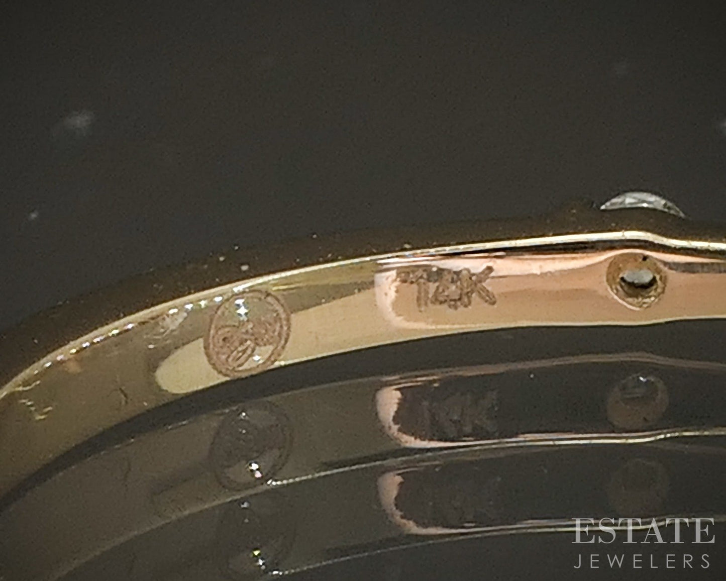 14k Yellow Gold .14ctw Natural Diamond Stackable Band Ring p22559