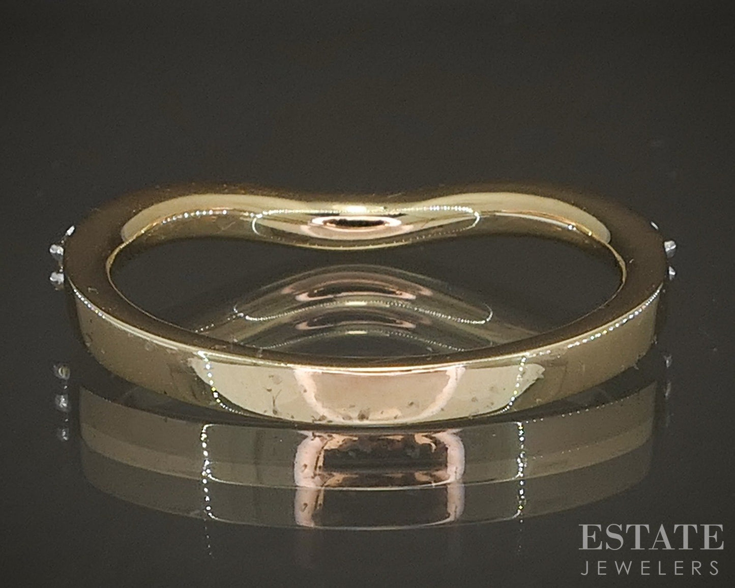 14k Yellow Gold .31ctw Natural Diamond Curved Band Ring p22554