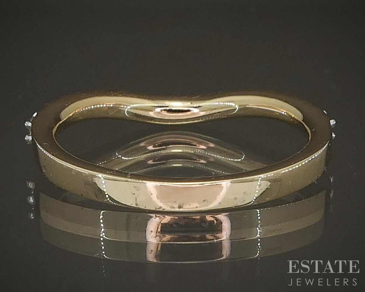 14k Yellow Gold .31ctw Natural Diamond Curved Band Ring p22554