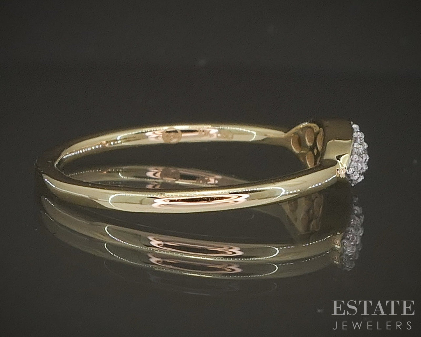 10K Yellow Gold Lab Diamond Marquise Shaped Pave Ring p22546