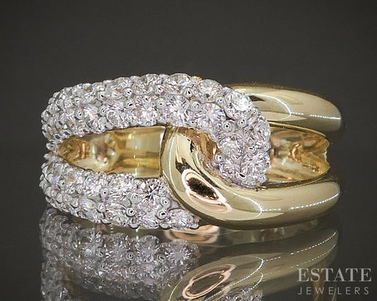 10k Yellow Gold 1.01ctw Lab Diamond Love Knot Ladies Ring p22541