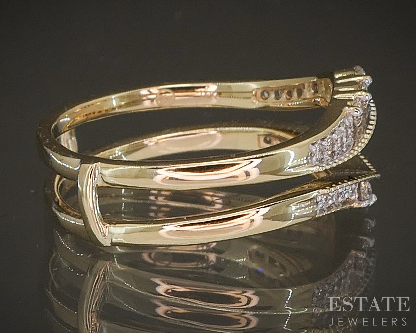 14k Yellow Gold .33ctw Natural Diamond Ring Jacket Guard p22545