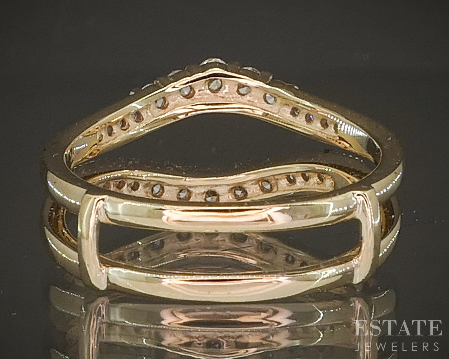 14k Yellow Gold .33ctw Natural Diamond Ring Jacket Guard p22545
