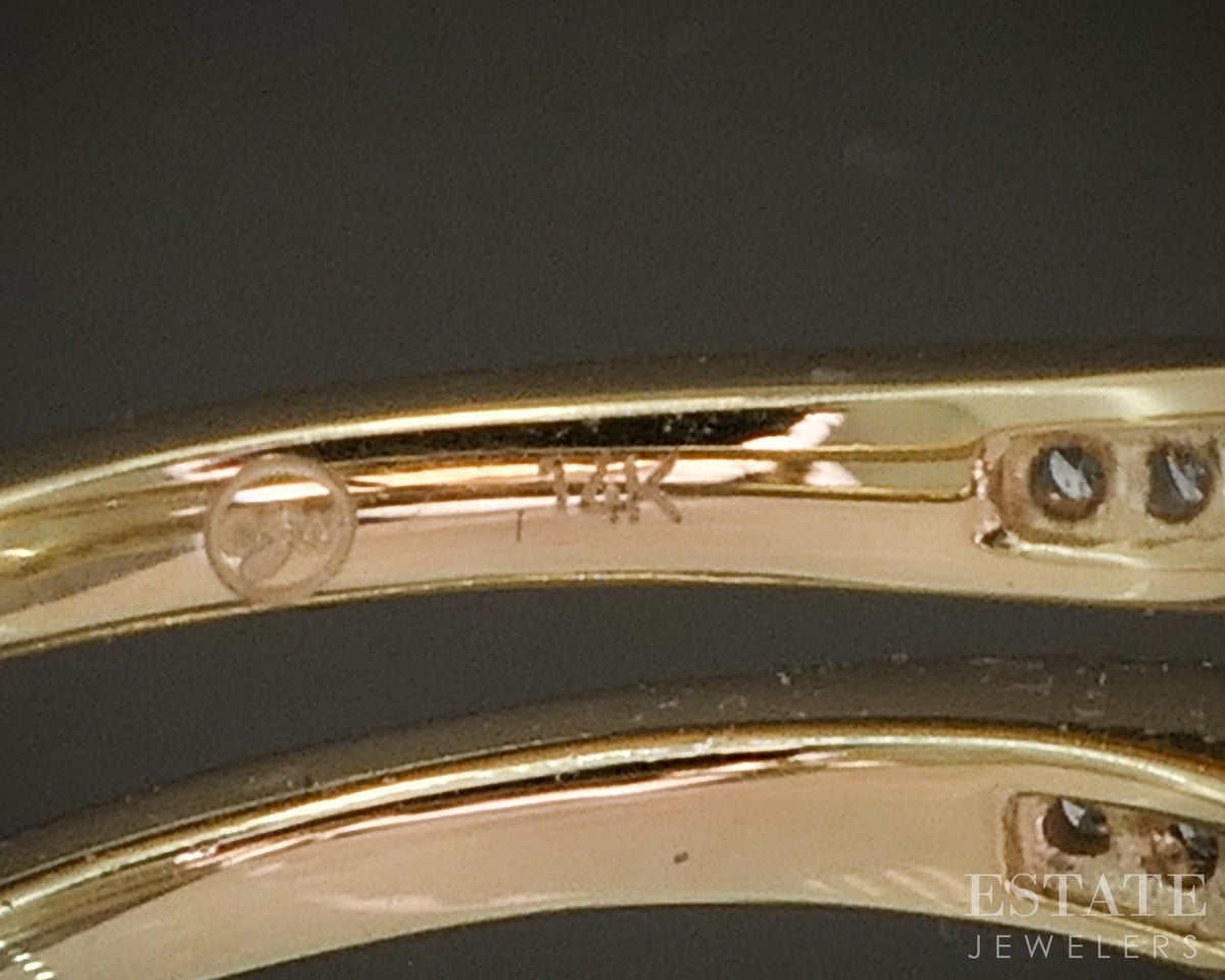 14k Yellow Gold .33ctw Natural Diamond Ring Jacket Guard p22545
